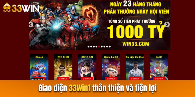 Giới thiệu 33Win có giao diện thân thiện và tiện lợi