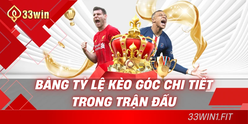 Bảng tỷ lệ kèo góc chi tiết trong trận đấu